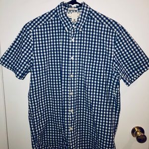 Blue/White Checkered Short Sleeve Button Up Shirt